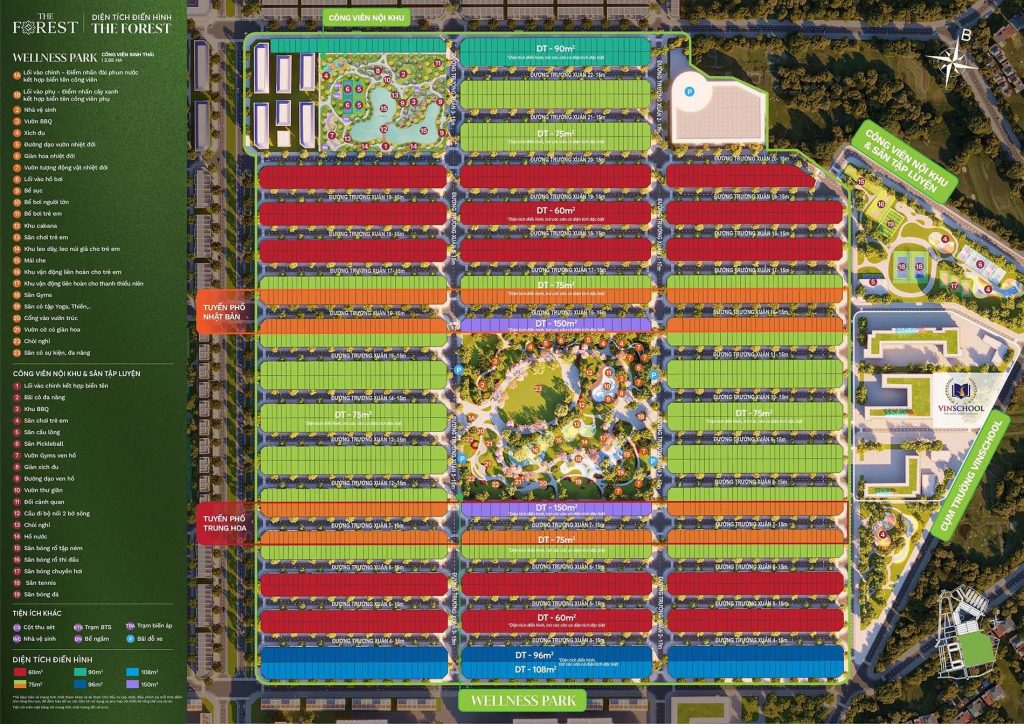 Mặt bằng tiện ích Vinhomes Green City